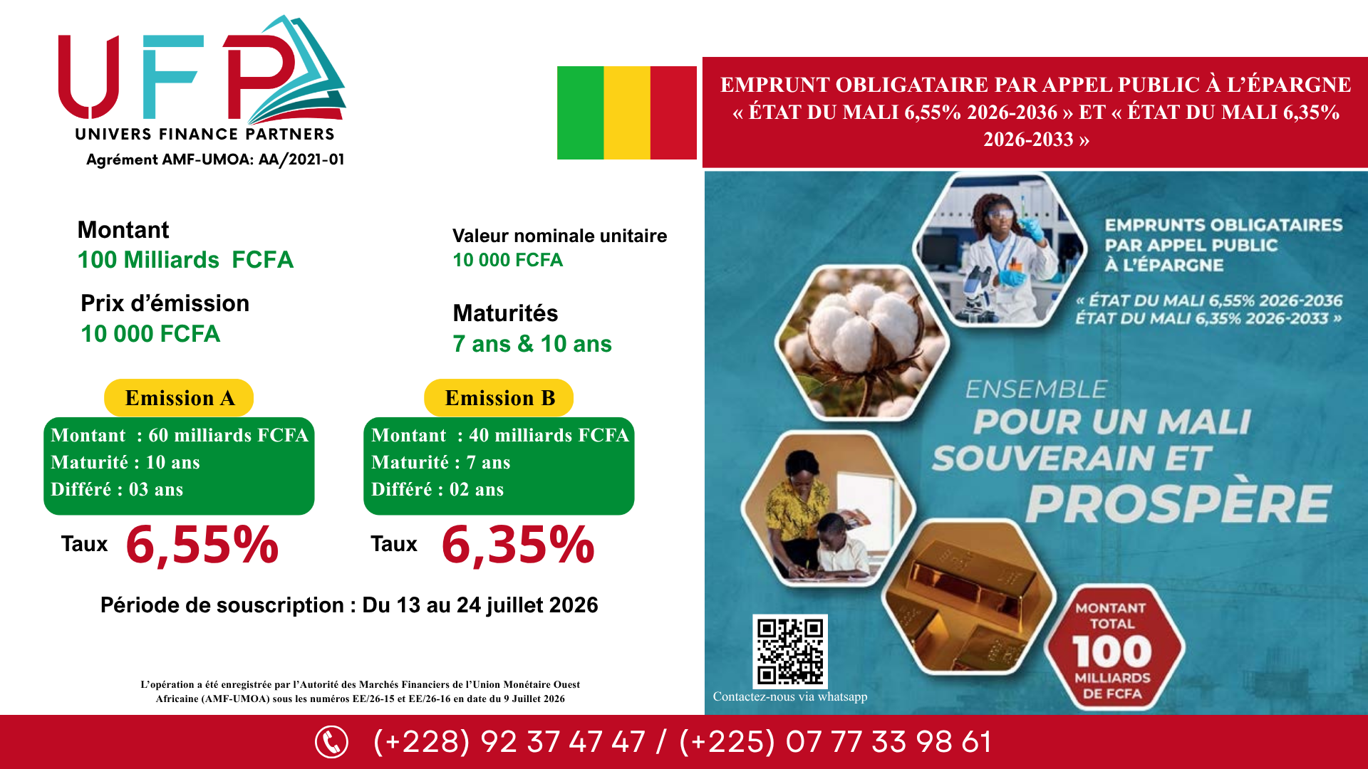 emprunt-obligataire-par-appel-public-a-l-epargne-etat-du-mali-6-55-2026-2036-et-etat-du-mali-6-35-2026-2033-emprunt-d-un-montant-de-100-milliards-de-francs-cfa